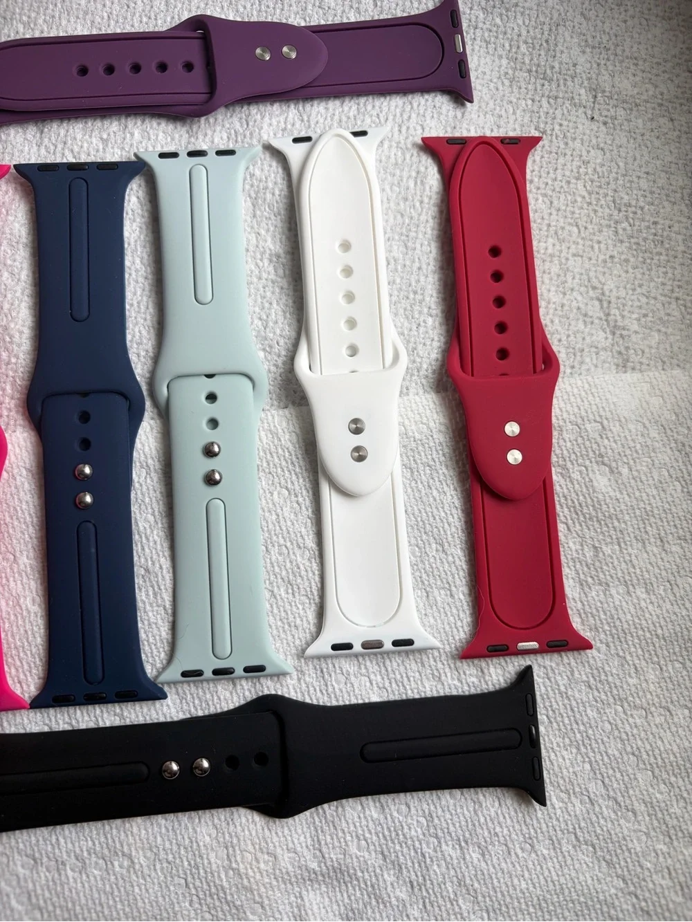 Lot of 7 Silicone Strap for Smart Apple Watch Bands 38mm, 40mm